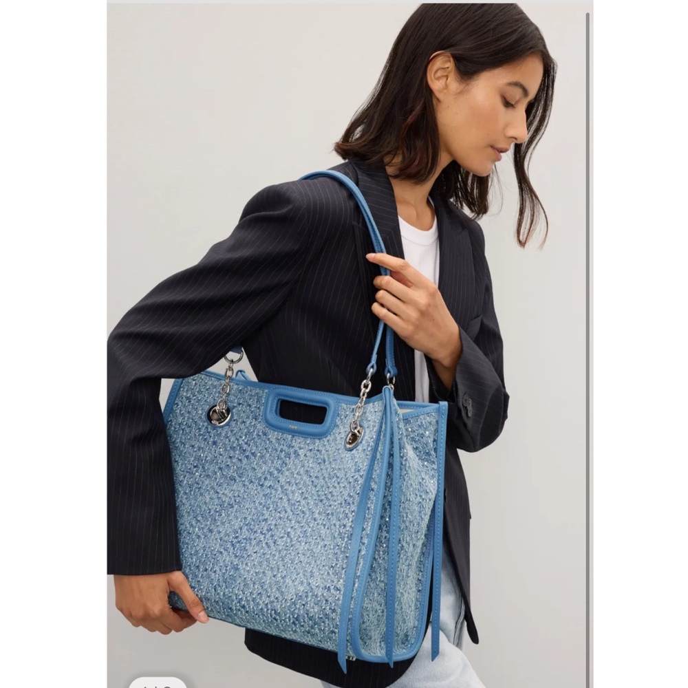 Maje Demin Tote Bag, Size: OS